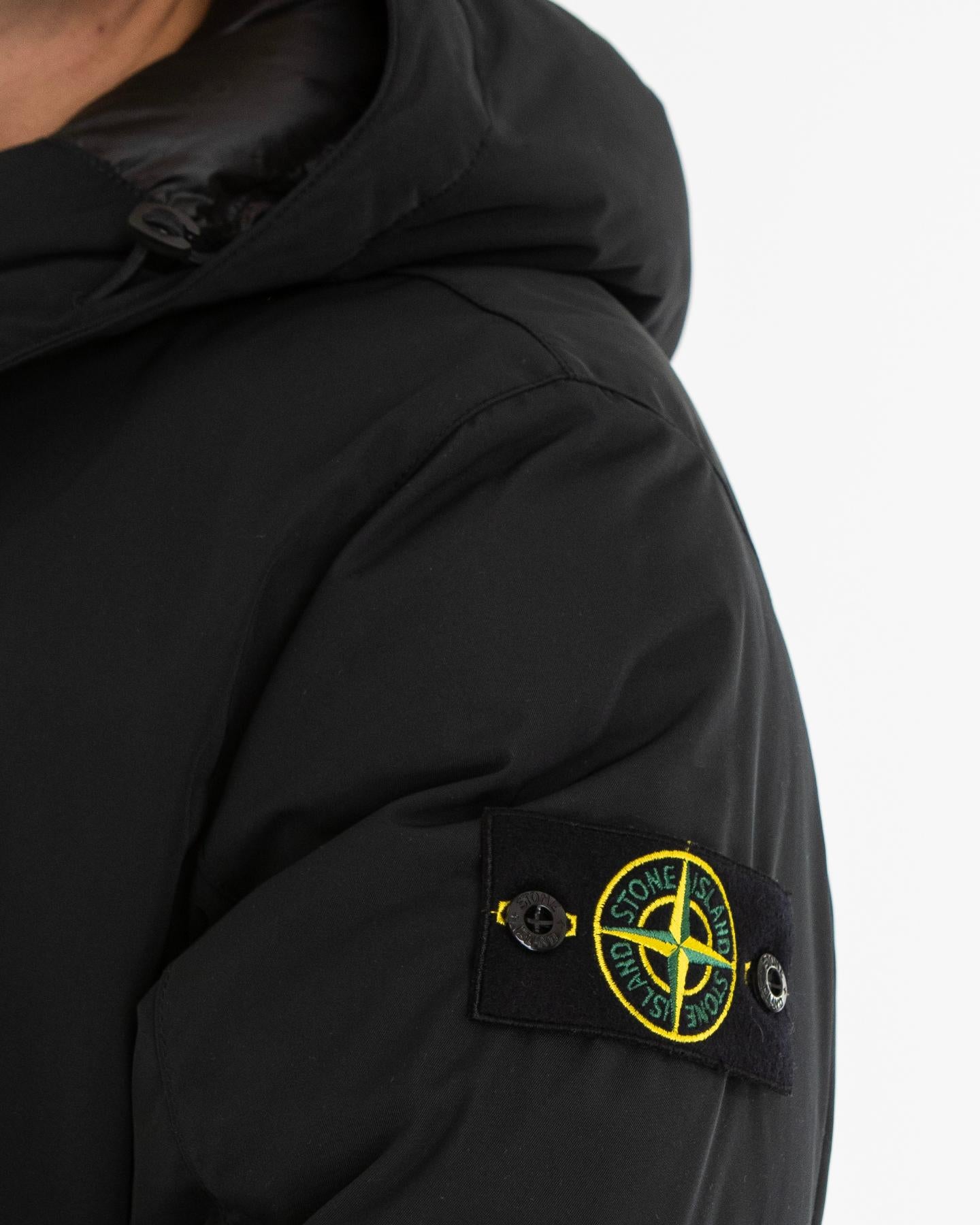 Heren Logopatch Long Parka Zwart