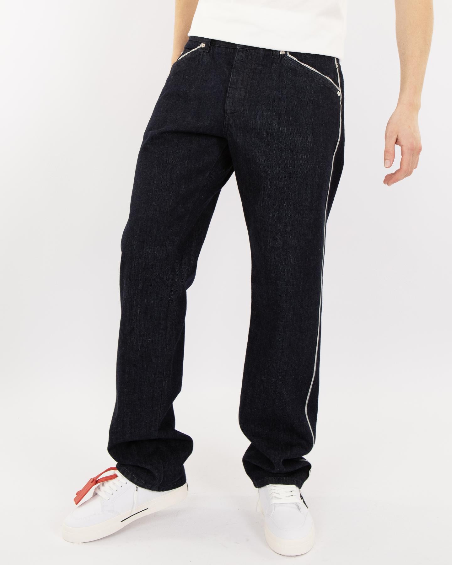 Heren Selvedge Denim Brandedtag Blau