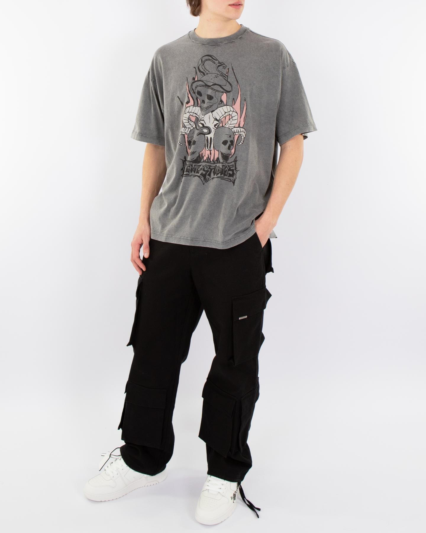 Heren Skeleton T-Shirt Grijs