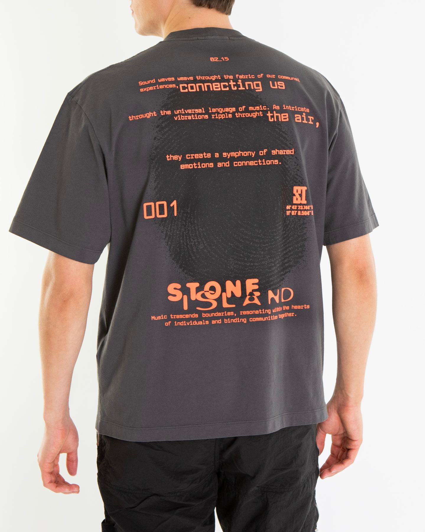 Heren Finger Print T-Shirt Grijs