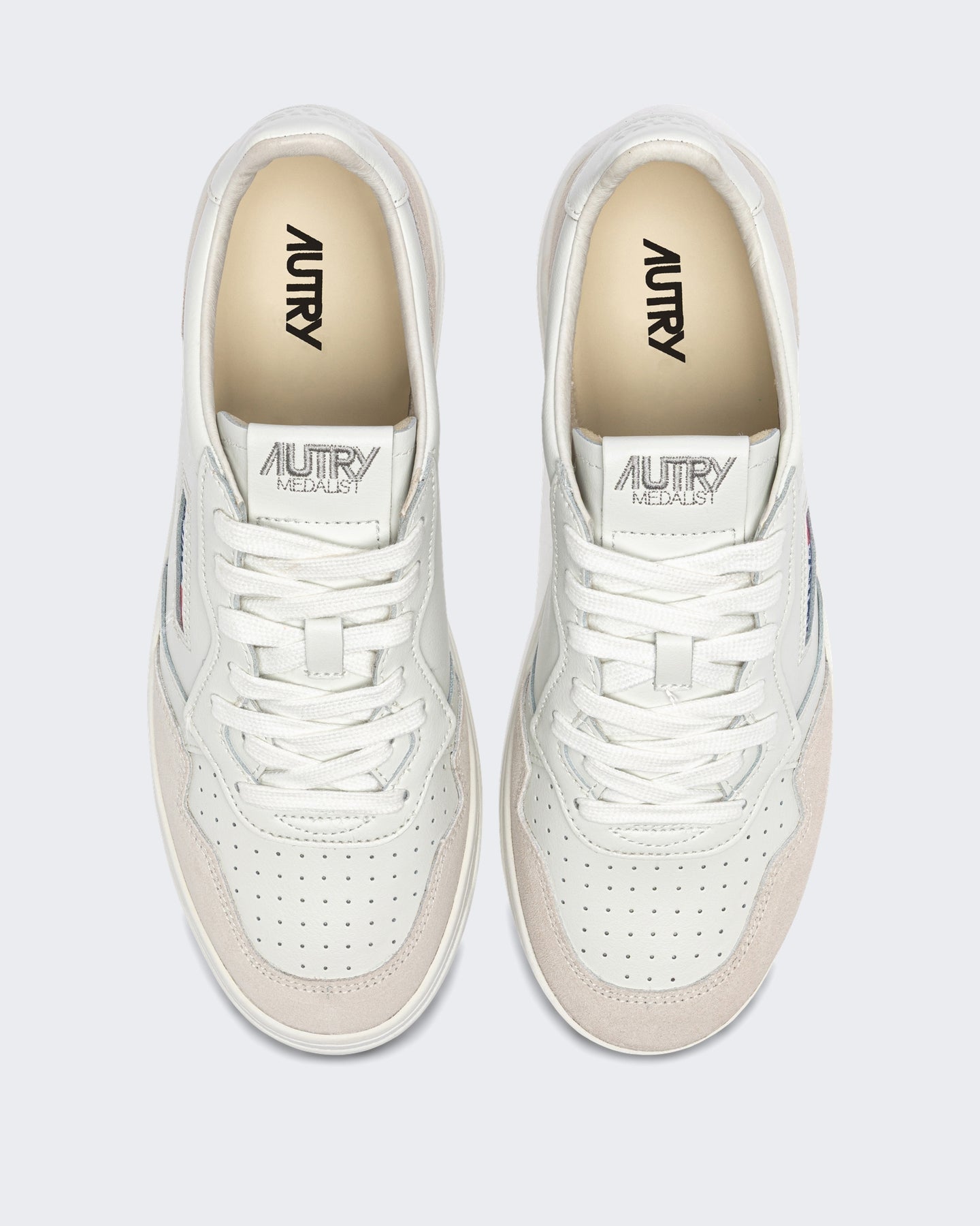 Autry Heren Aulm-Ls30-Medalist Low Man Leat/Suede Totalwht Wit - Eleganza.nl
