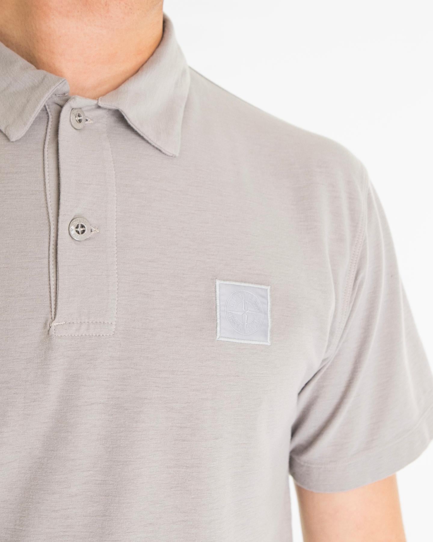 Heren Compass Logo Patch Polo Grijs