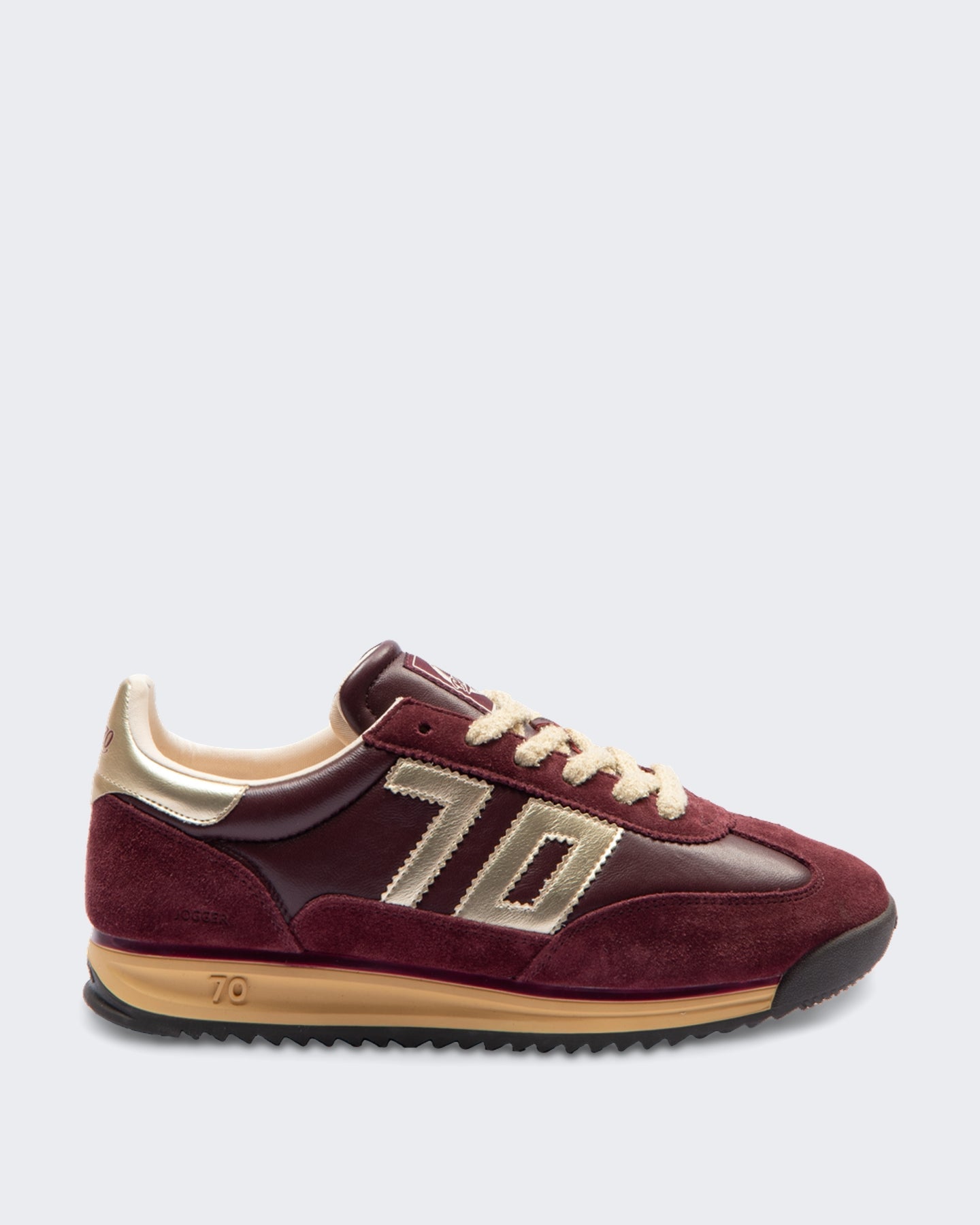 Back 70 Dames Jogger sneaker met nappa leer Metallic Goud - Eleganza.nl