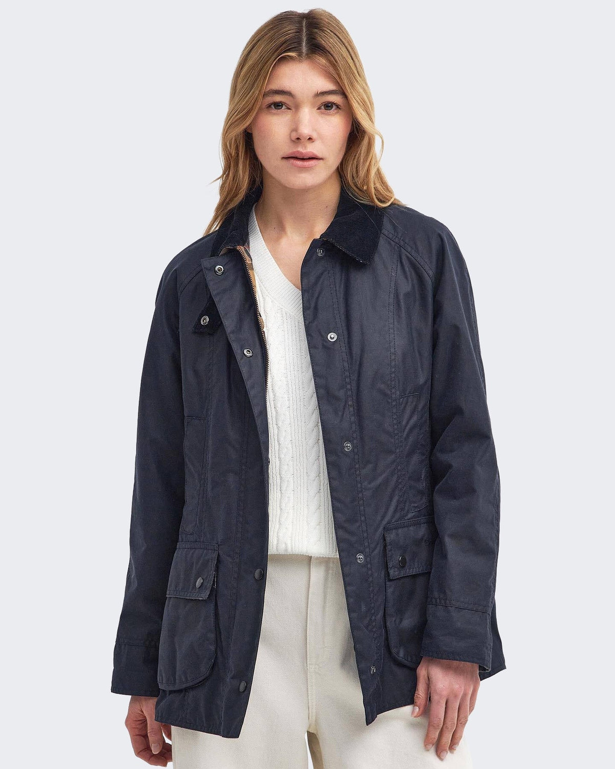 Barbour Dames Beadnell gewaxte Blauw - Eleganza.nl