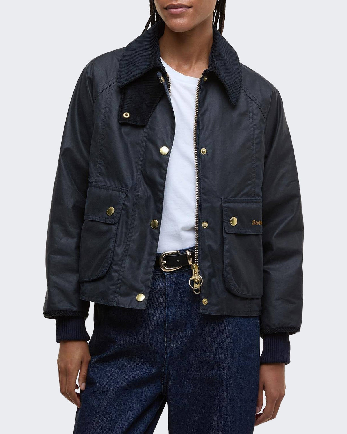 Barbour Dames Cropped Beadnell gewaxte Blauw - Eleganza.nl