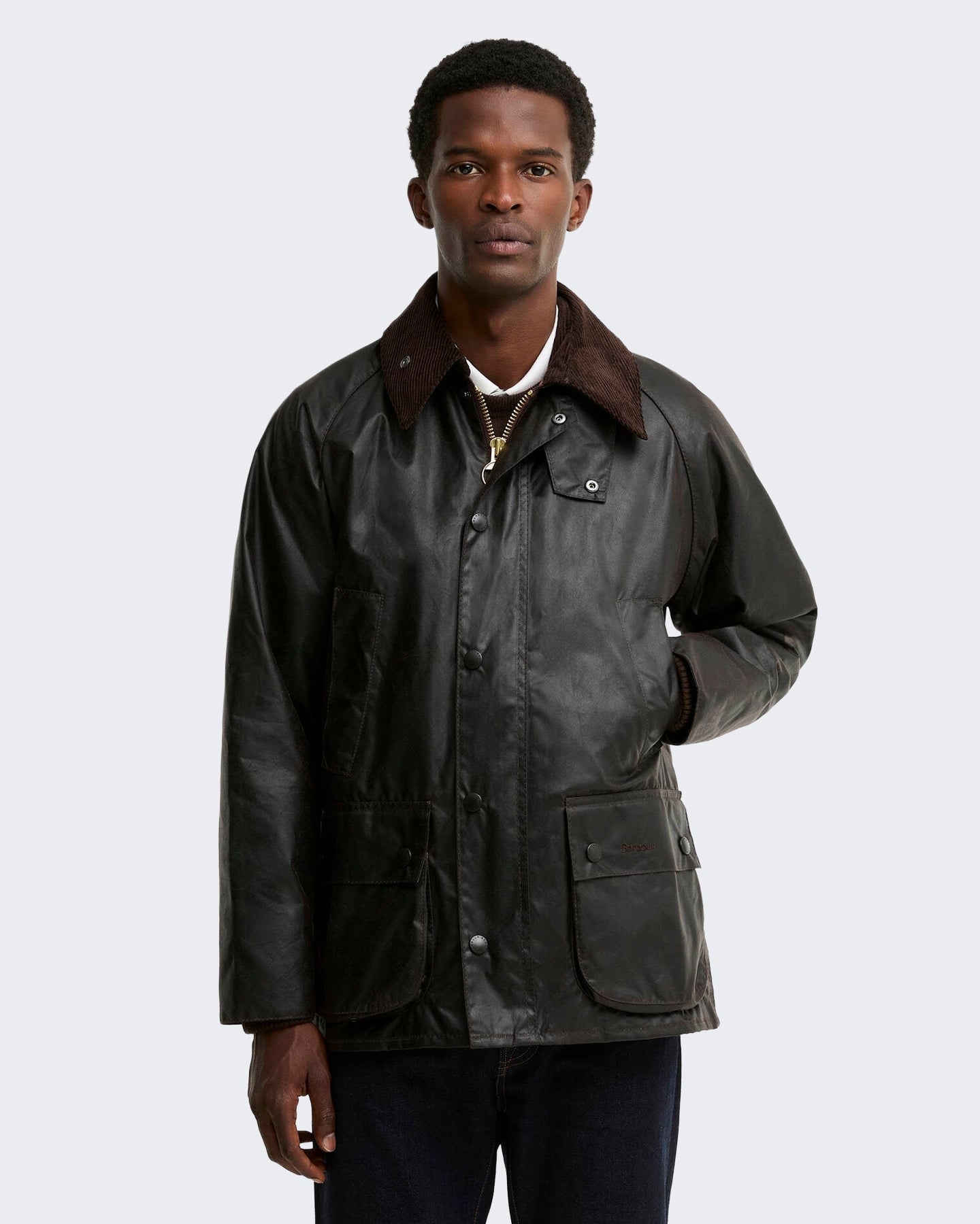 Barbour Heren Bedale gewaxte jack Bruin - Eleganza.nl