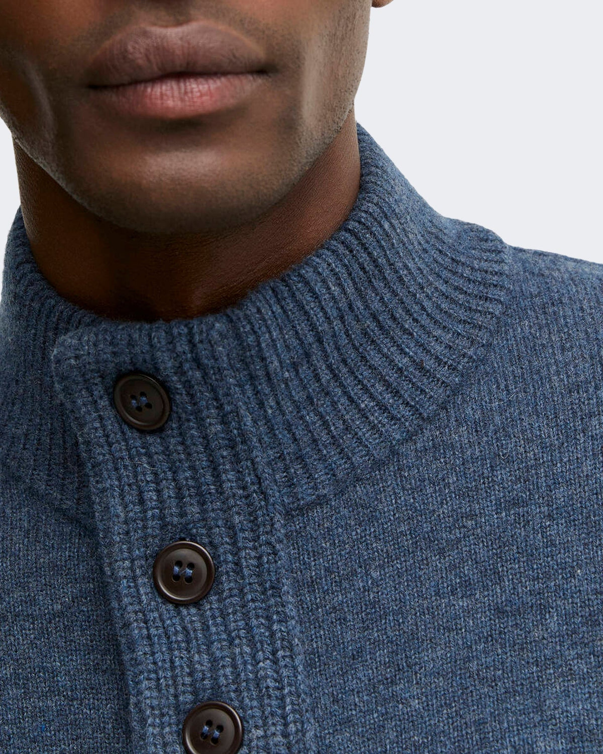 Barbour Heren Essential gebreide trui met halve rits Donkerindigo - Eleganza.nl