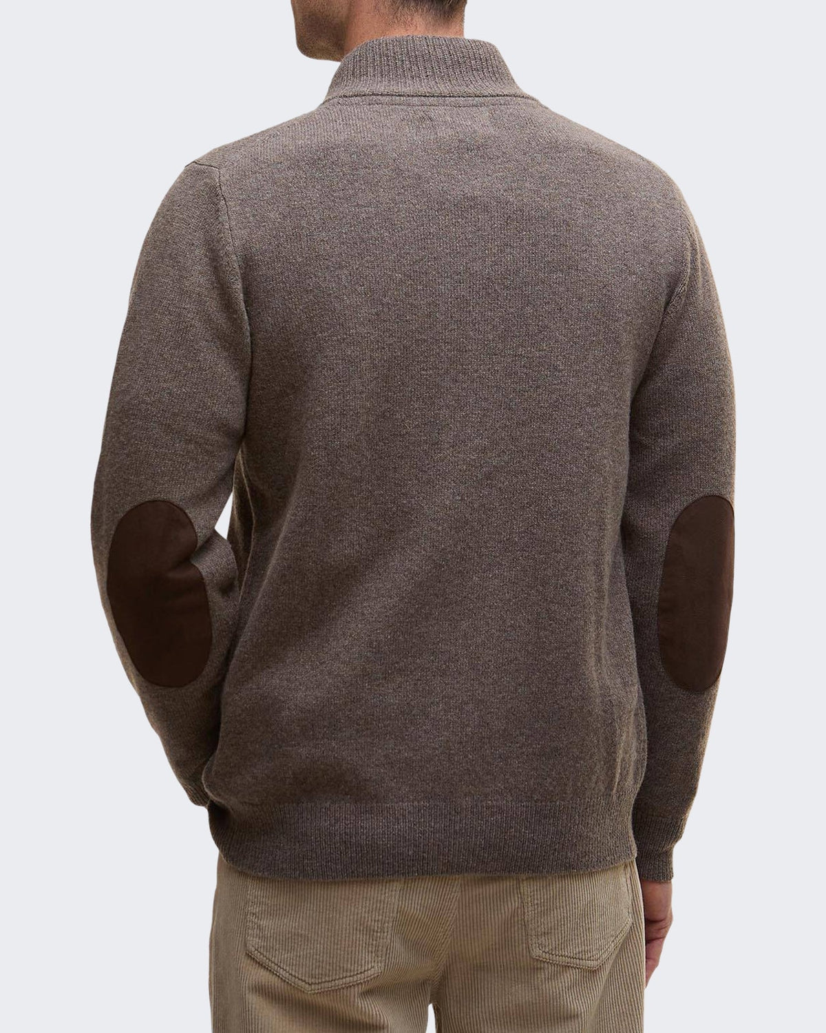 Barbour Heren Essential Patch gebreide cardigan met rits Donkersteen - Eleganza.nl