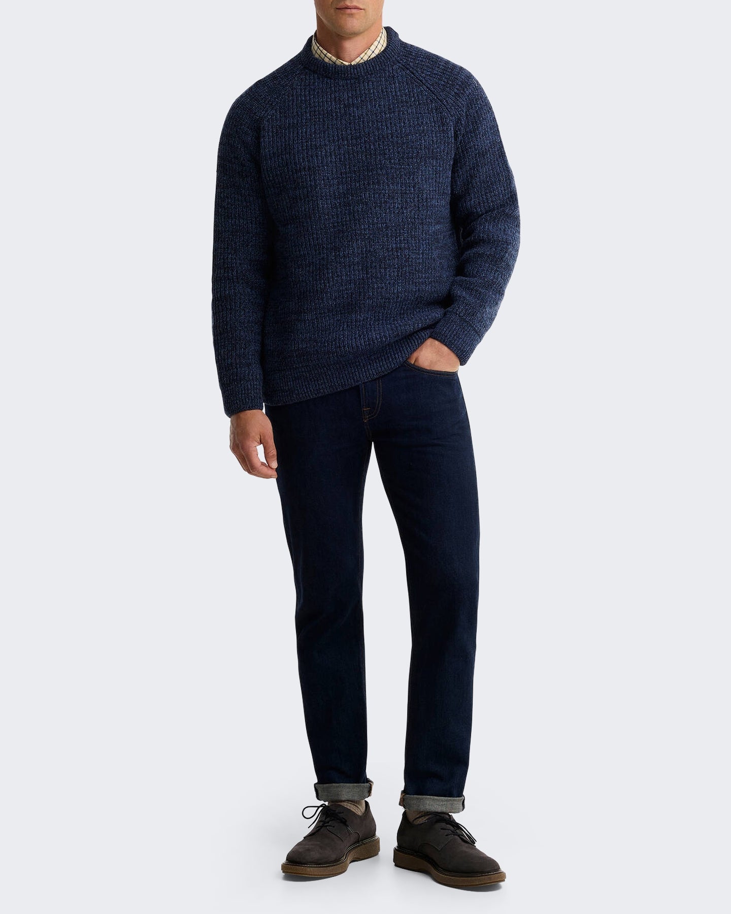 Barbour Heren Horseford trui met ronde hals Blauw - Eleganza.nl