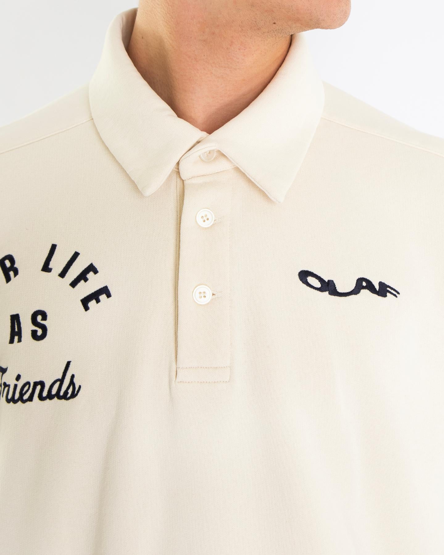 Heren Varsity Polo Longsleeve Wit
