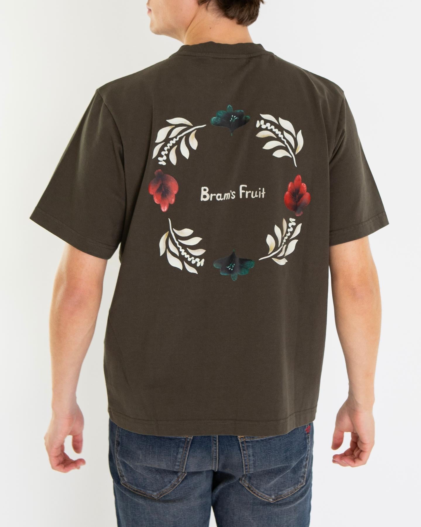 Bram's Fruit Heren Flora T-Shirt Zwart - Eleganza.nl