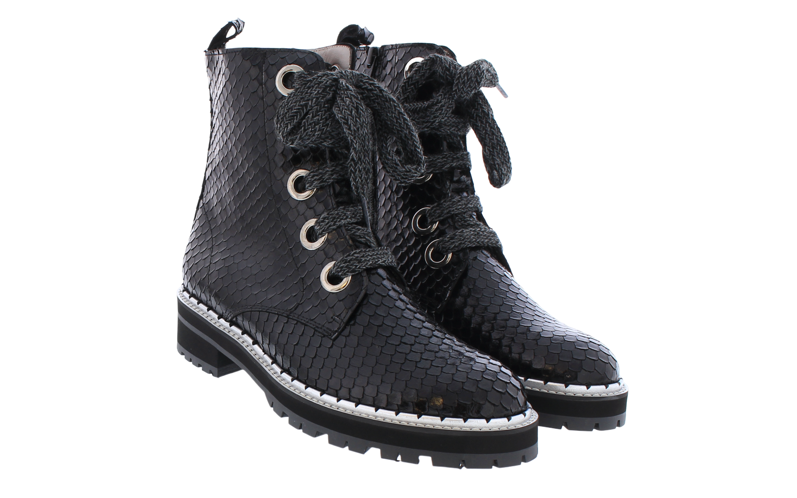 Dames Phyton Print Lace Up