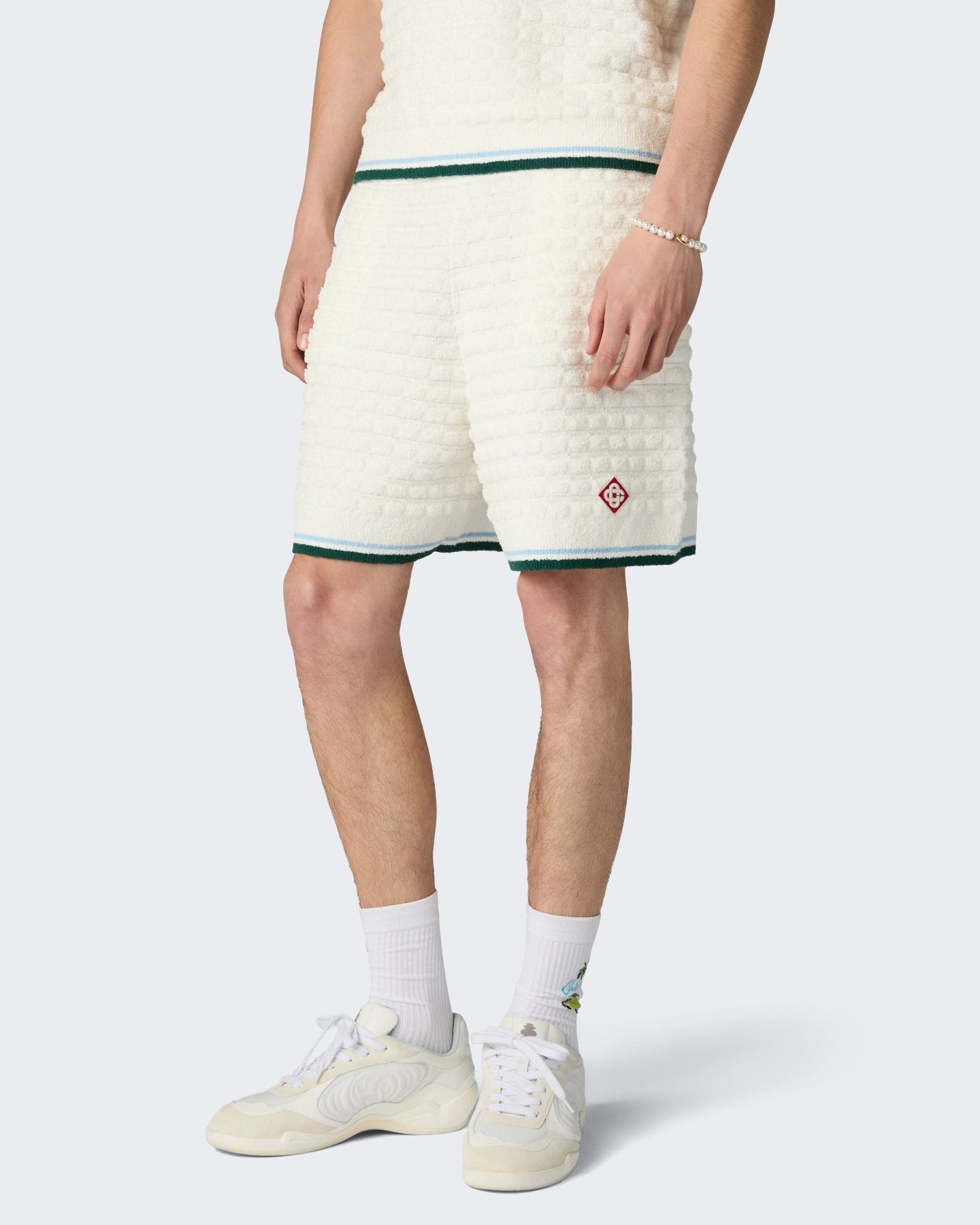 Casablanca Heren Boucle Shorts Wit - Eleganza.nl