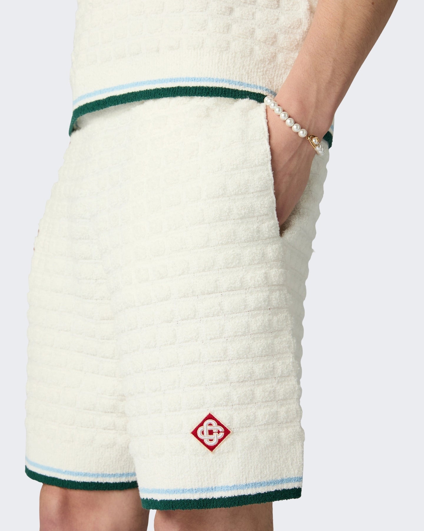 Casablanca Heren Boucle Shorts Wit - Eleganza.nl