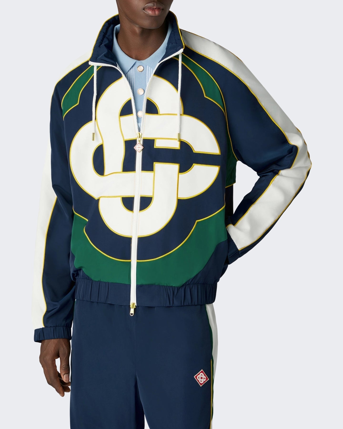 Casablanca Heren Cc Applique Colourblock Windbreaker Jacket Wit - Eleganza.nl