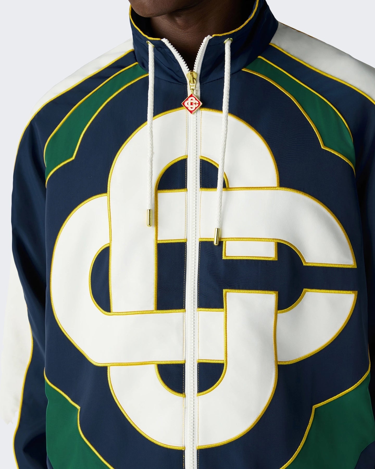 Casablanca Heren Cc Applique Colourblock Windbreaker Jacket Wit - Eleganza.nl