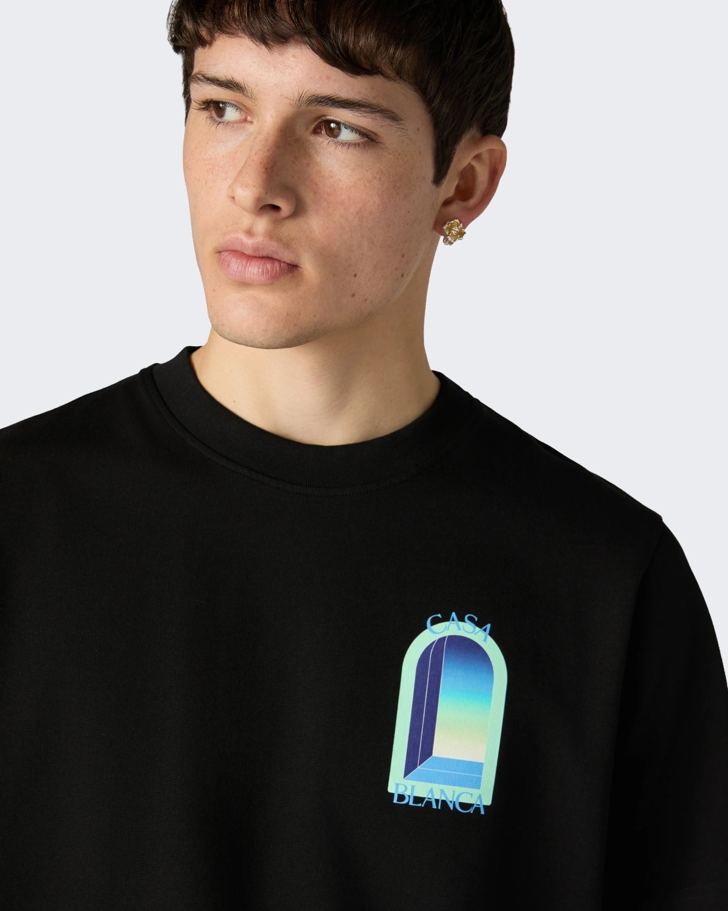 Casablanca Heren Classic T-Shirt Gradient Arch Zwart - Eleganza.nl