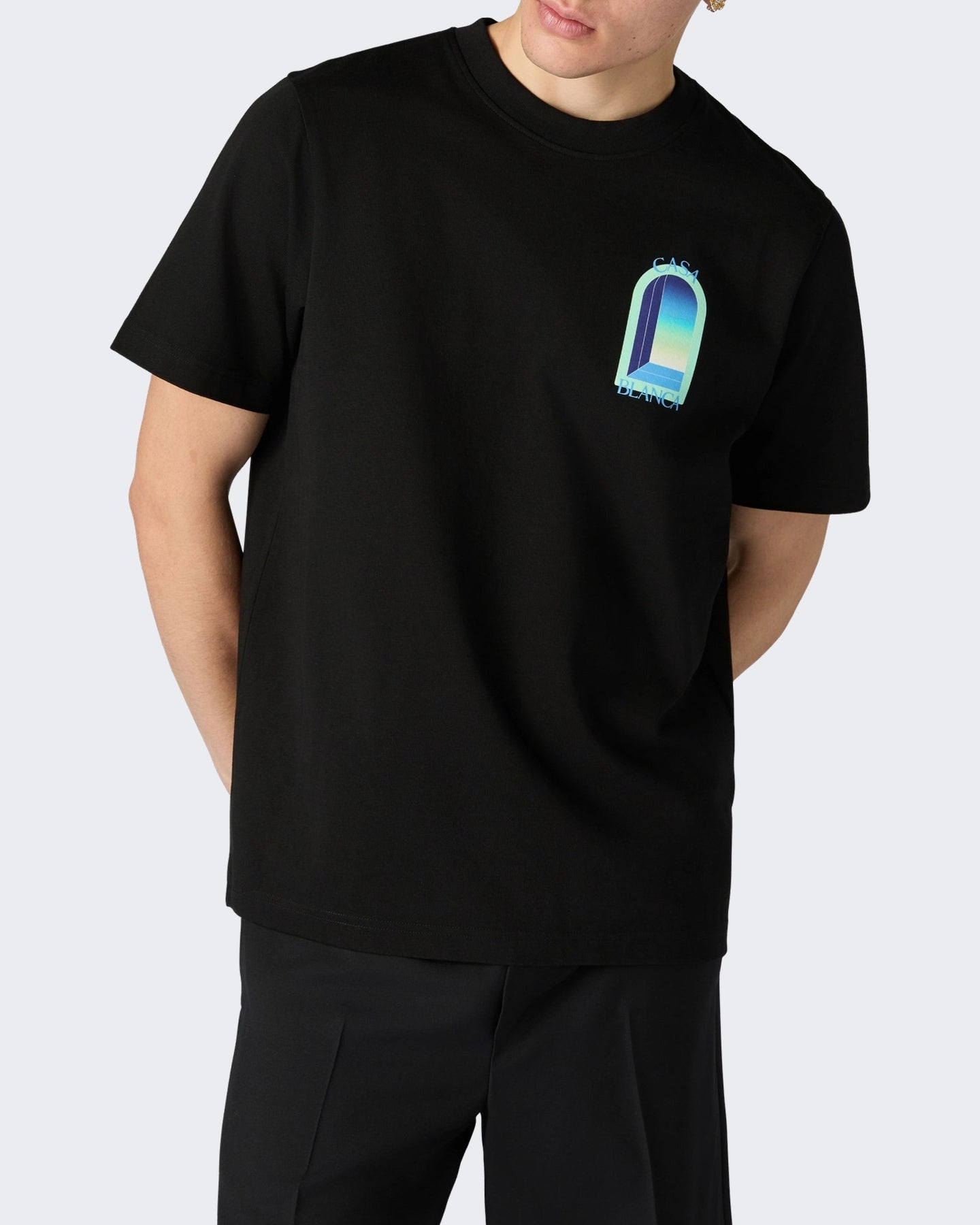 Casablanca Heren Classic T-Shirt Gradient Arch Zwart - Eleganza.nl