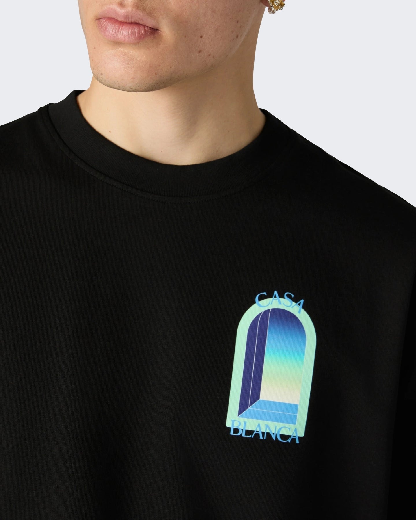 Casablanca Heren Classic T-Shirt Gradient Arch Zwart - Eleganza.nl