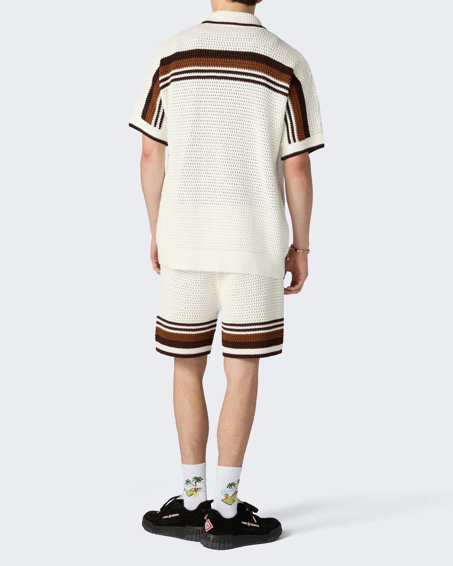 Casablanca Heren Crochet Shorts Wit - Eleganza.nl