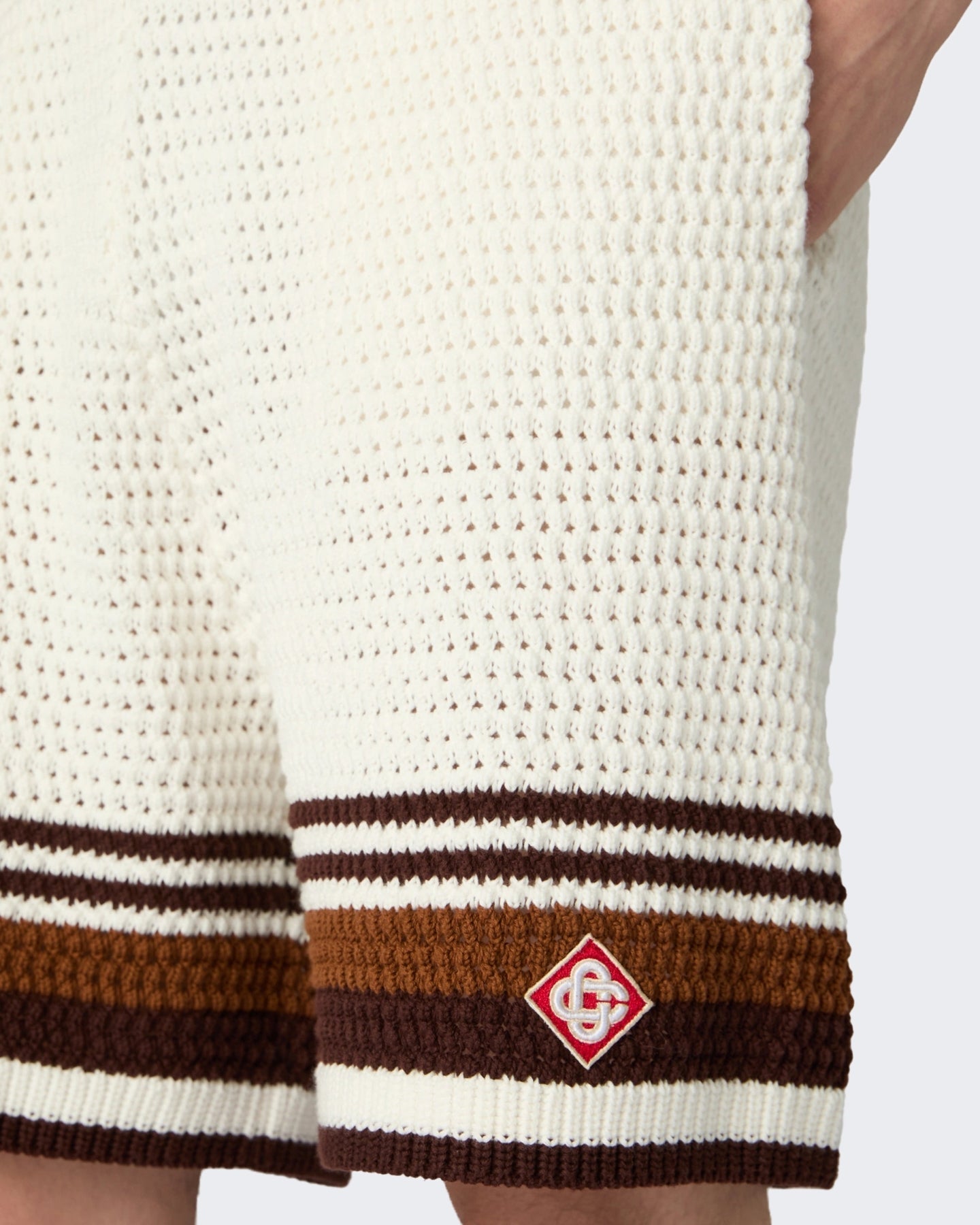 Casablanca Heren Crochet Shorts Wit - Eleganza.nl