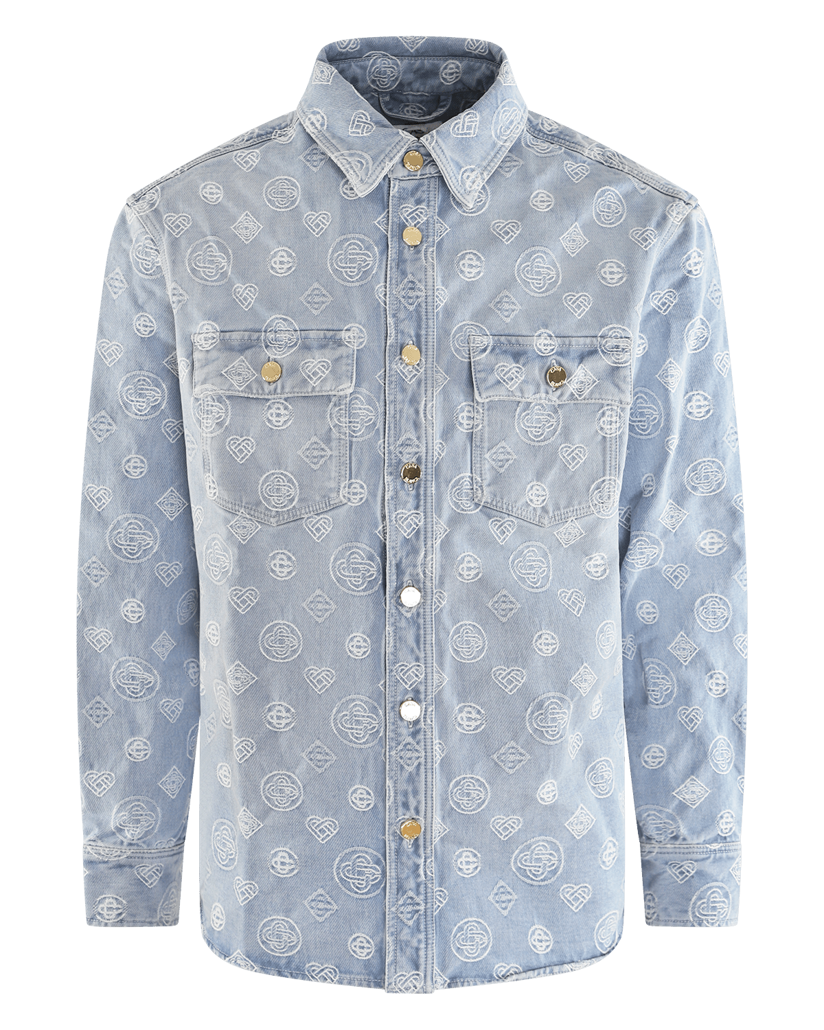 Casablanca Heren Denim Monogram Shirt - Eleganza.nl