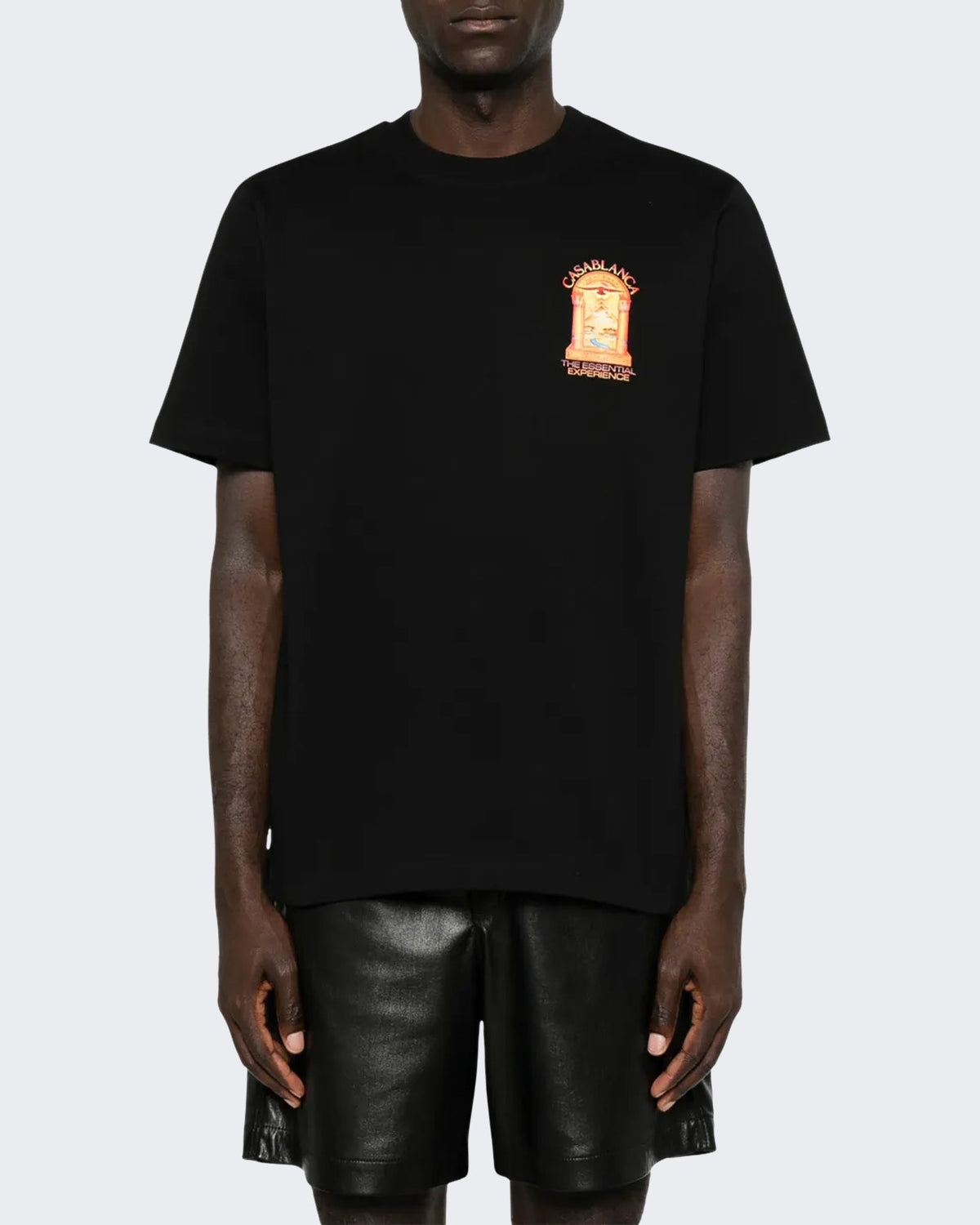 Casablanca Heren Hermons Mirage Arch Printed Classic T-Shirt Hermons Mirage Arch Zwart - Eleganza.nl