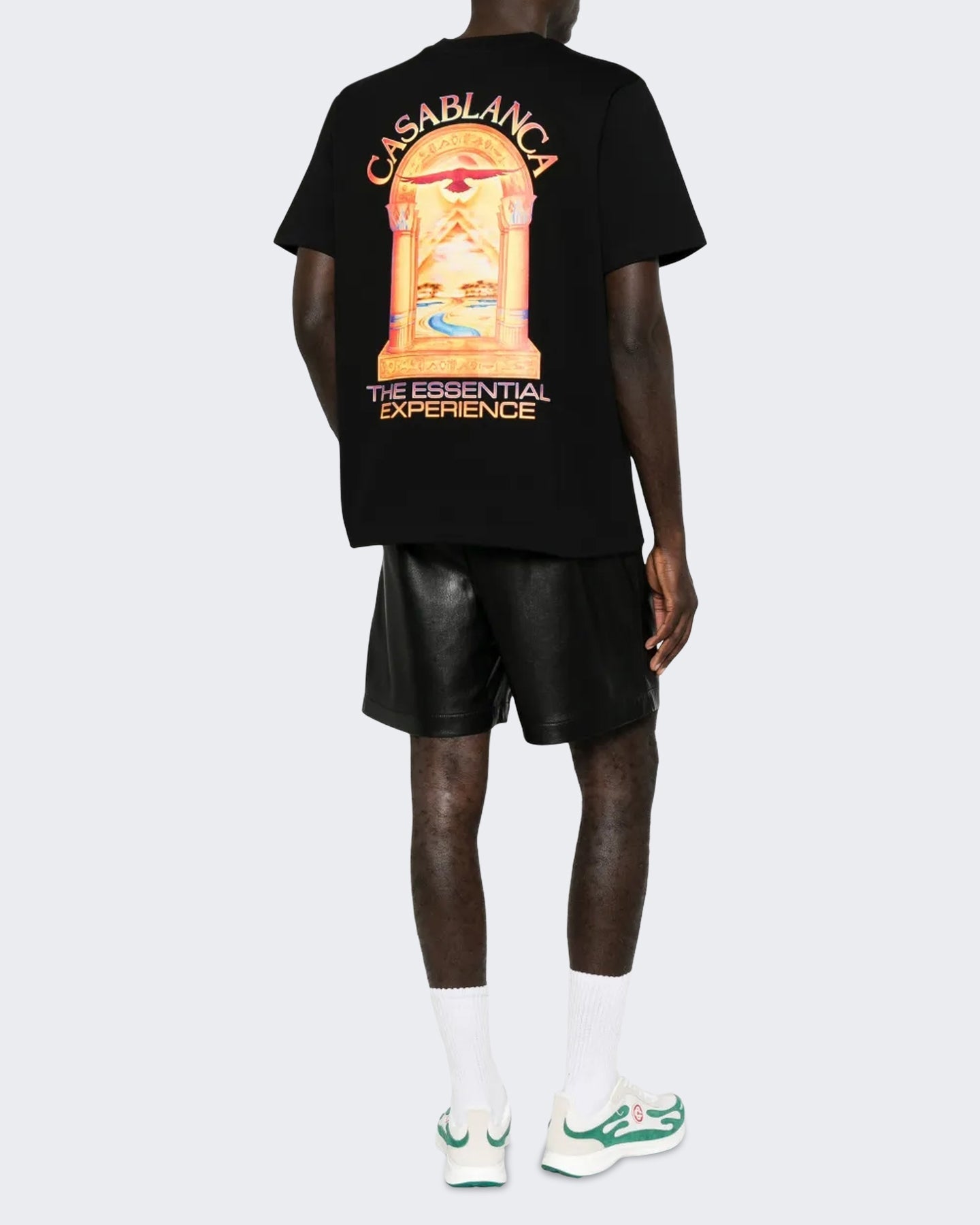 Casablanca Heren Hermons Mirage Arch Printed Classic T-Shirt Hermons Mirage Arch Zwart - Eleganza.nl