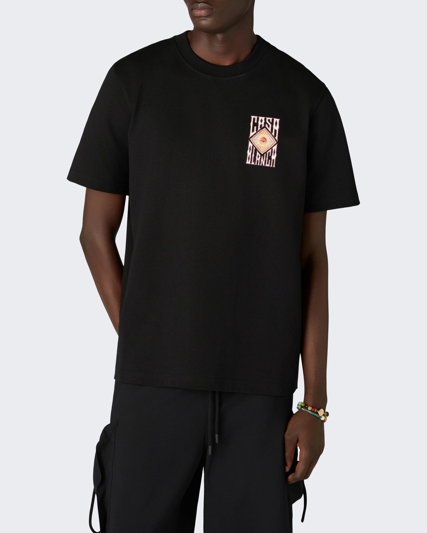 Casablanca Heren Hermons Mirage Printed Classic T-Shirt Hermons Mirage Zwart - Eleganza.nl