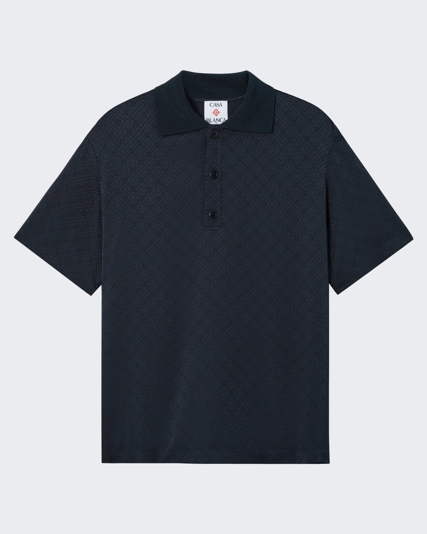 Casablanca Heren Knit Collar Ss Polo Blauw - Eleganza.nl
