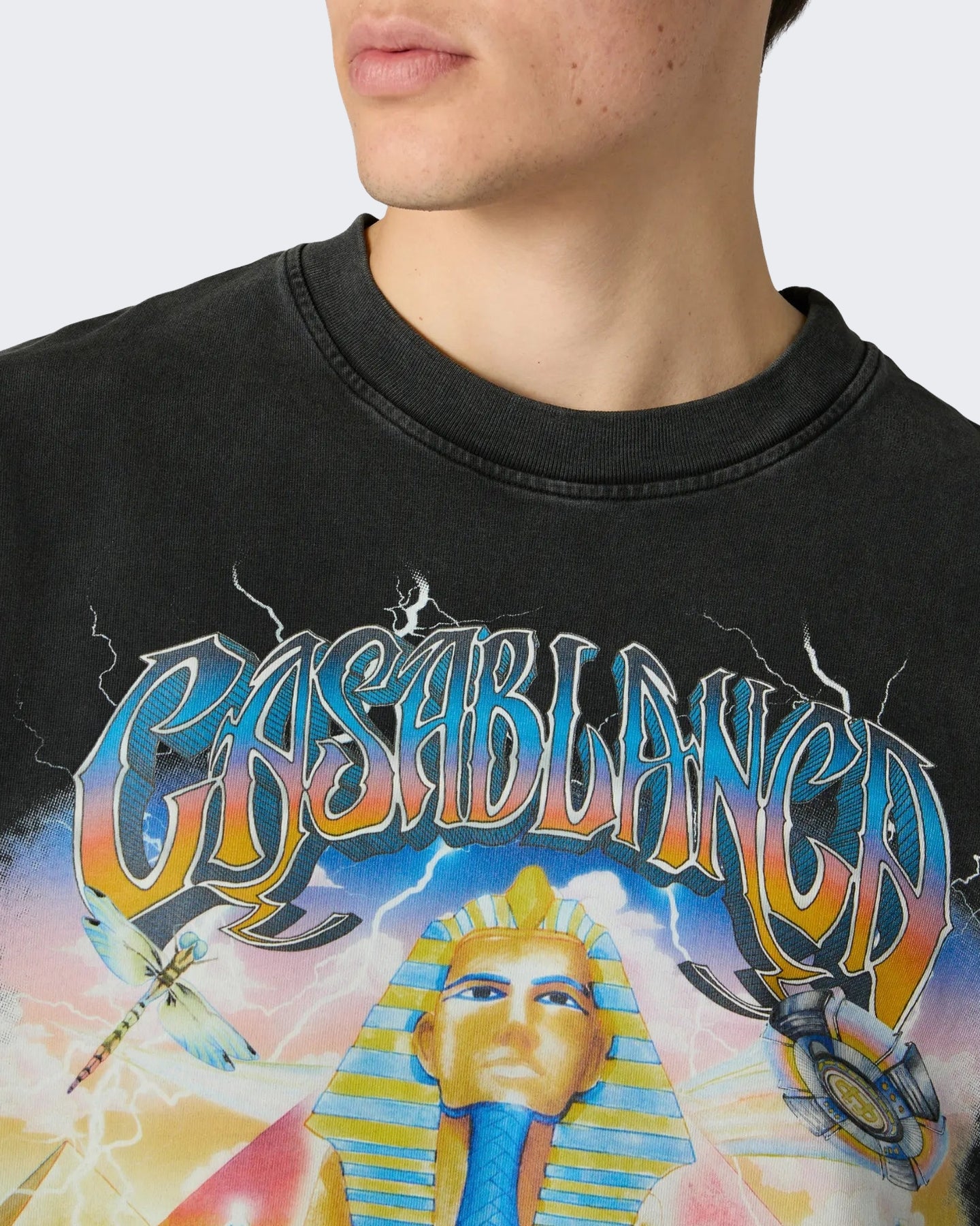 Casablanca Heren Long Sleeve Tee Egypt As It Zwart - Eleganza.nl
