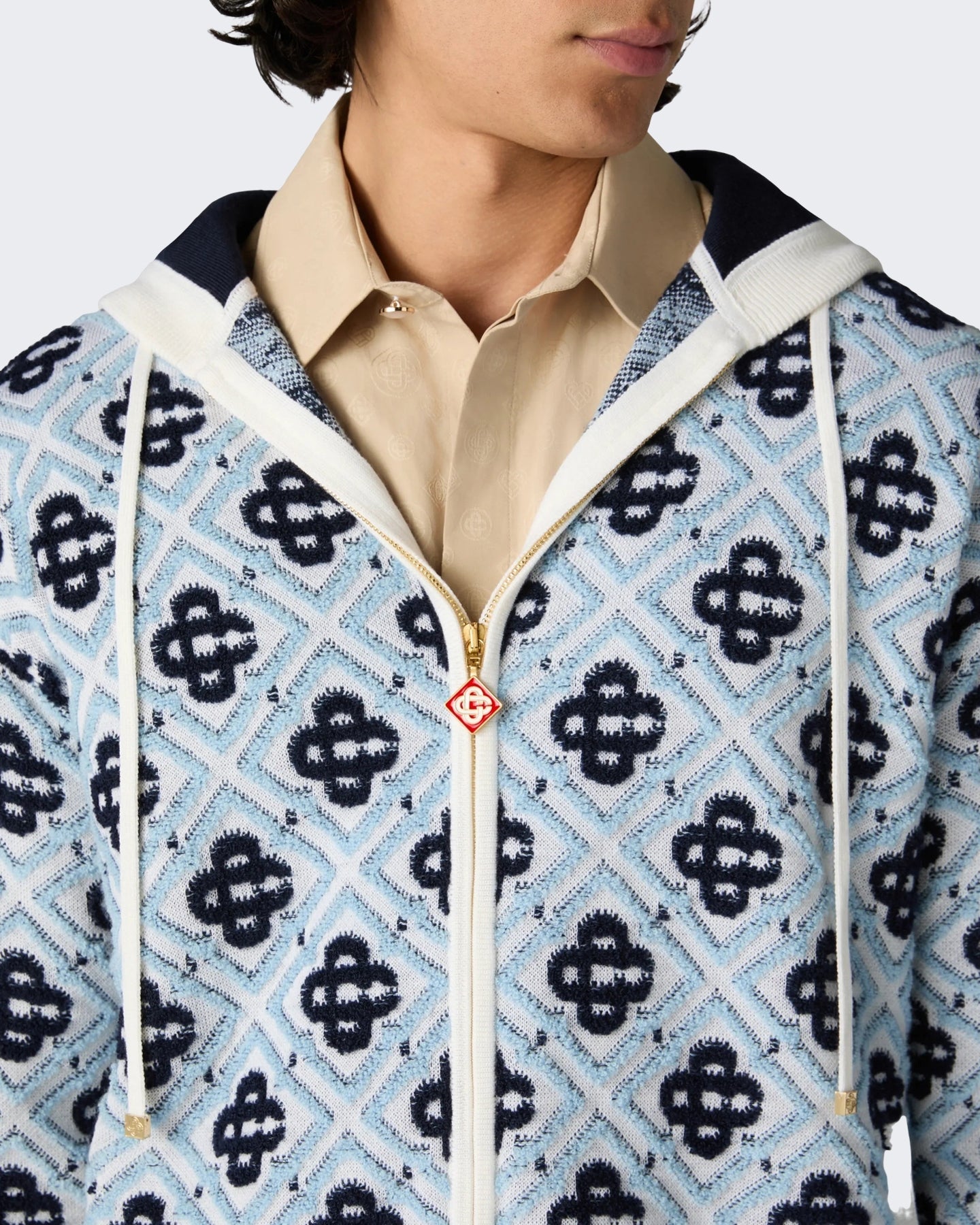 Casablanca Heren Monogram Zip Up Hoodie Cc Monogram - Eleganza.nl
