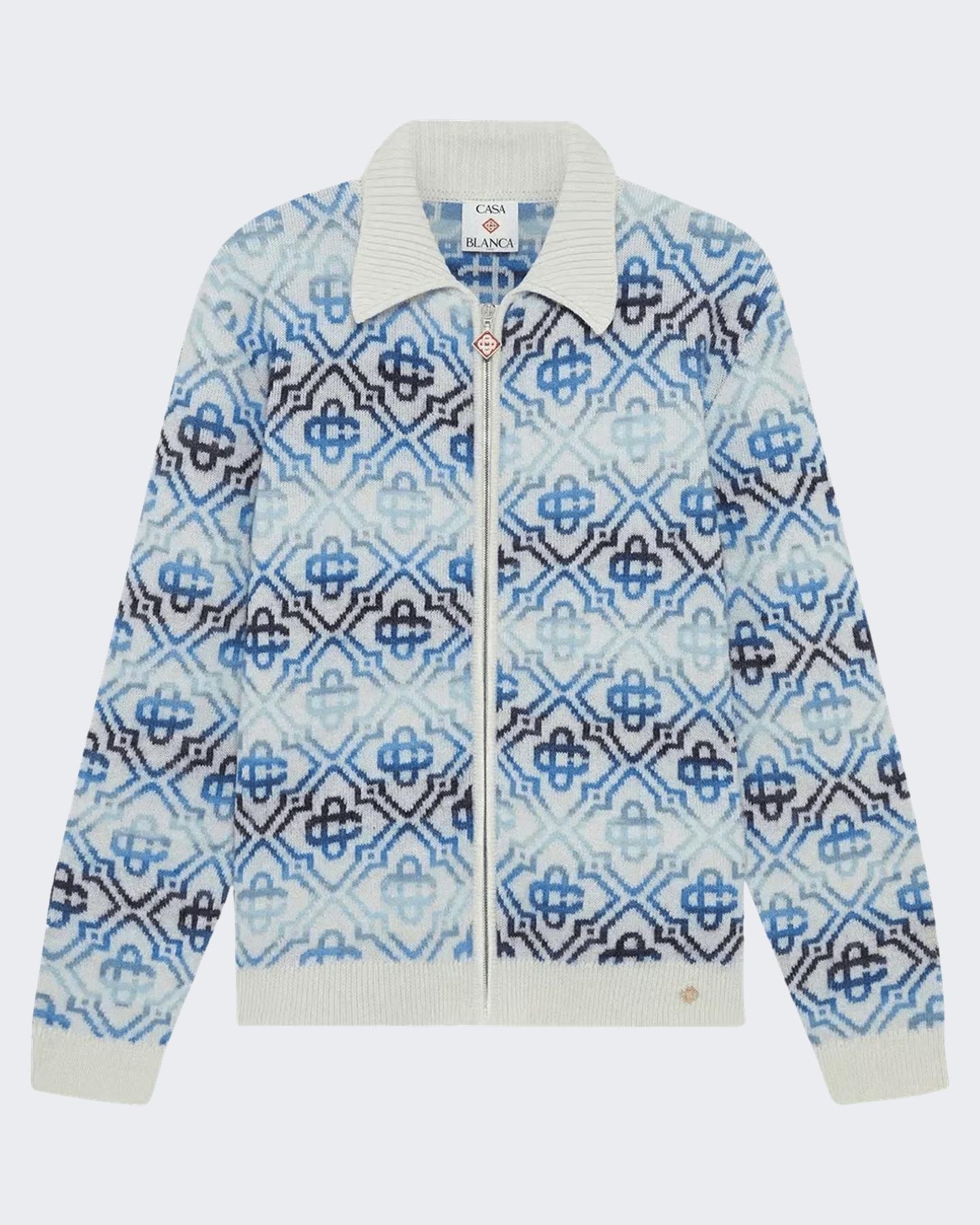 Casablanca Heren Space Dye Merino Vest Blauw - Eleganza.nl