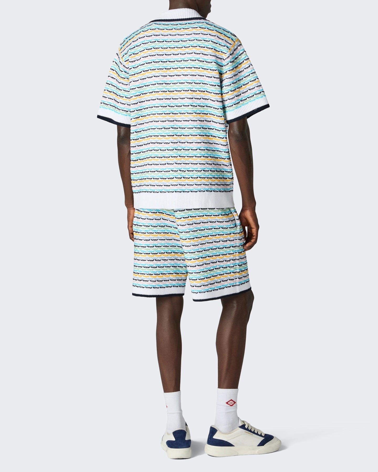 Casablanca Heren Tuck Stitch Short Sleeve Shirt Multi - Eleganza.nl