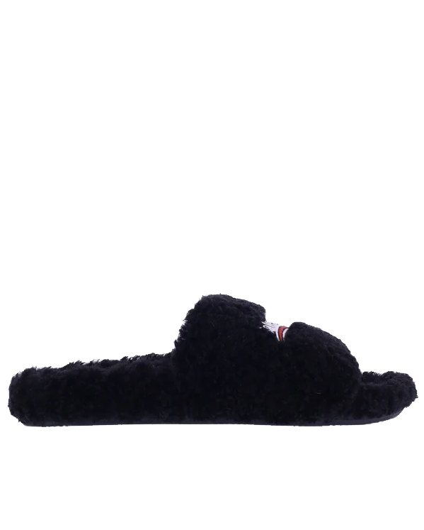 Heren Furry Slide Sandal Zwart