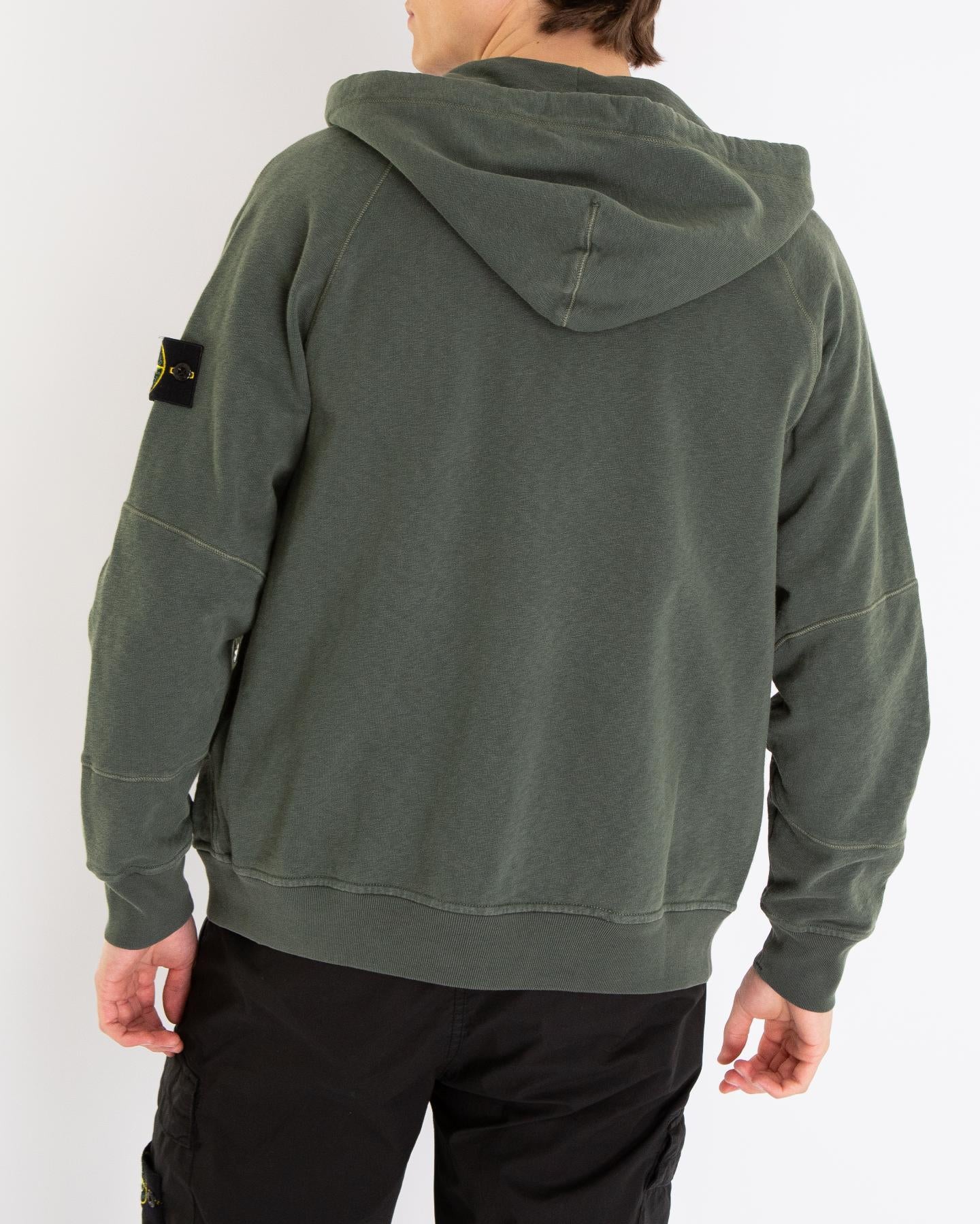 Heren Zip Up Hooded Sweater Groen