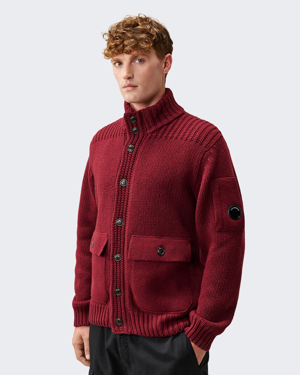 C.P.Company Heren Gebreid vest met knoopsluiting in zwart - Eleganza.nl