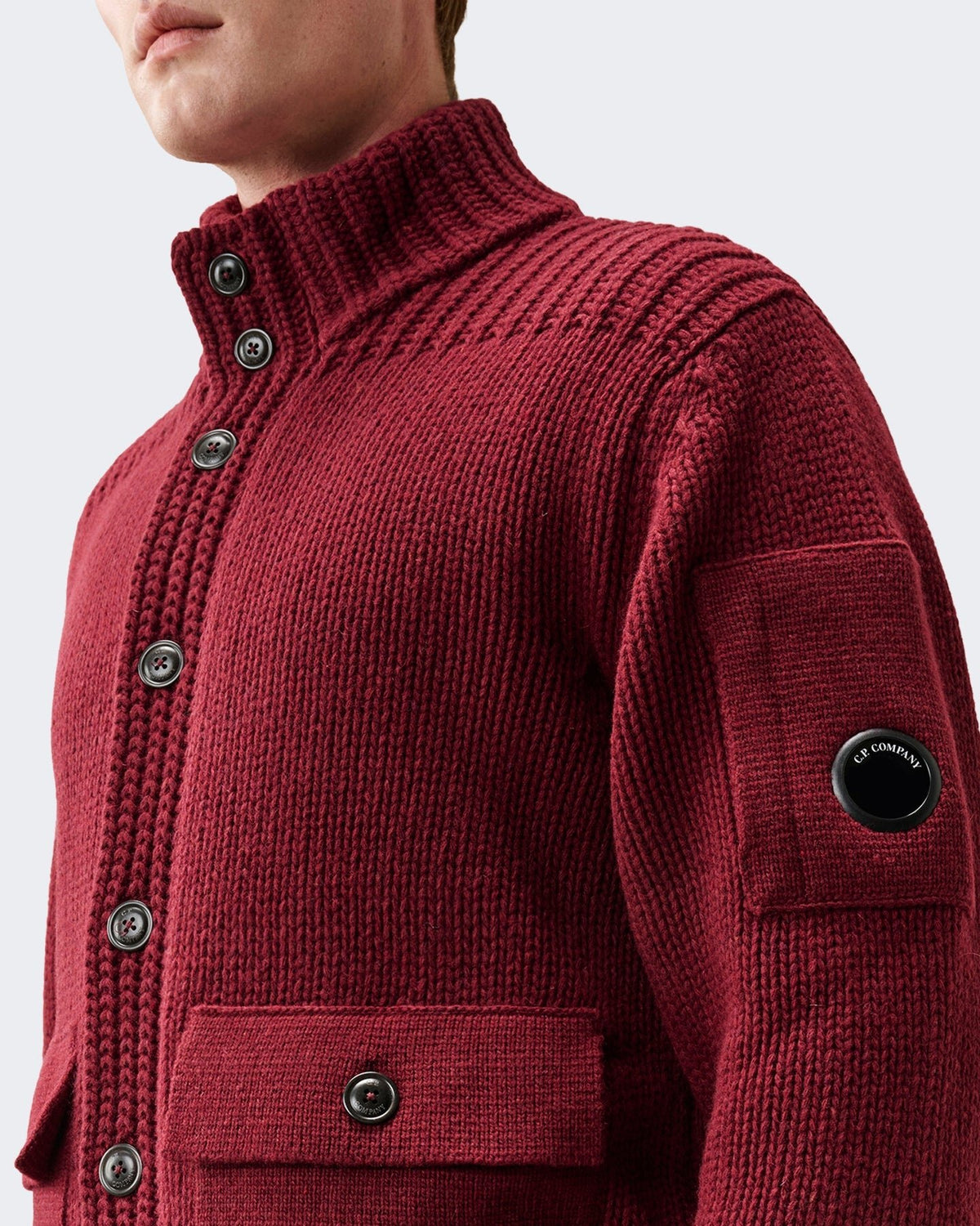 C.P.Company Heren Gebreid vest met knoopsluiting in zwart - Eleganza.nl