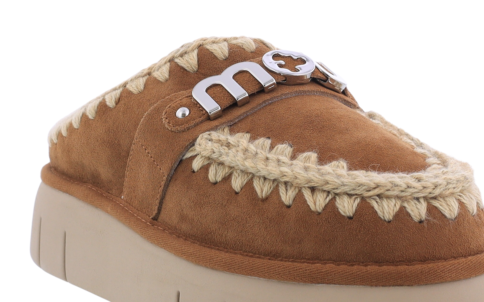 Dames Bounce Clog Logo Cognac