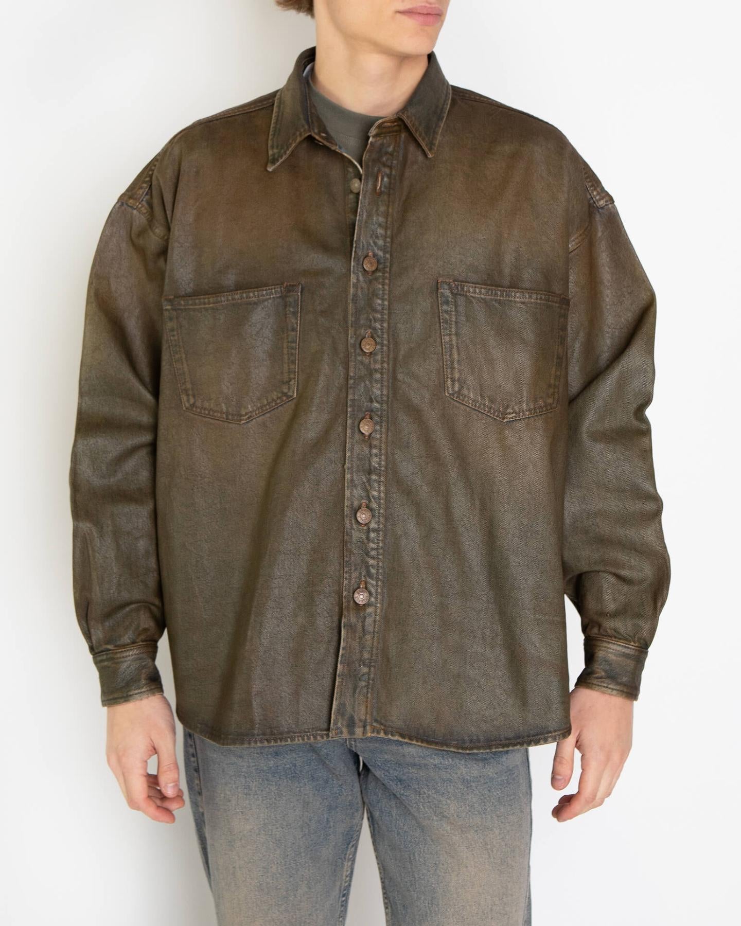 Heren DENIM BUTTON-UP SHIRT