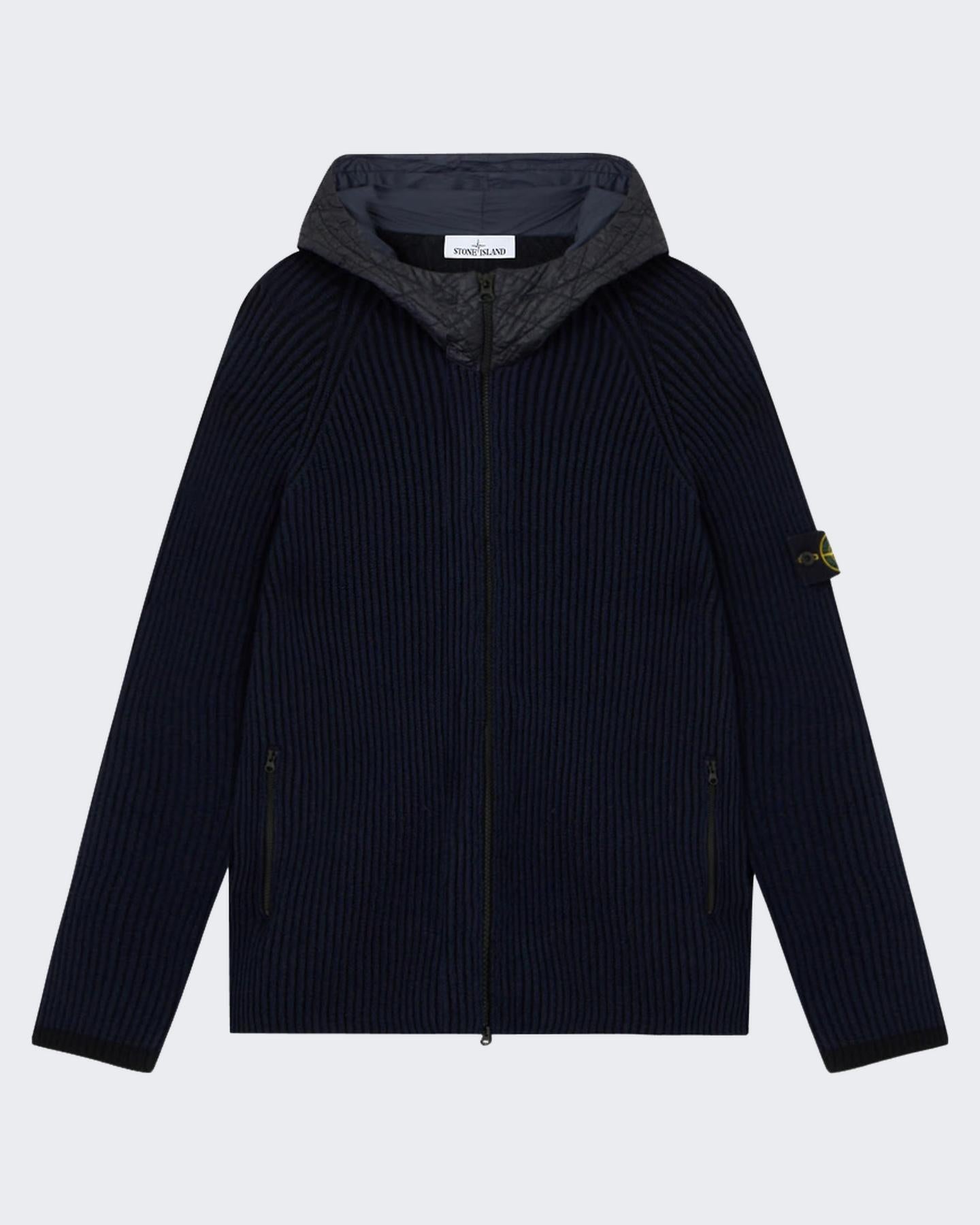 Heren Zip-up Hooded Sweater Blauw