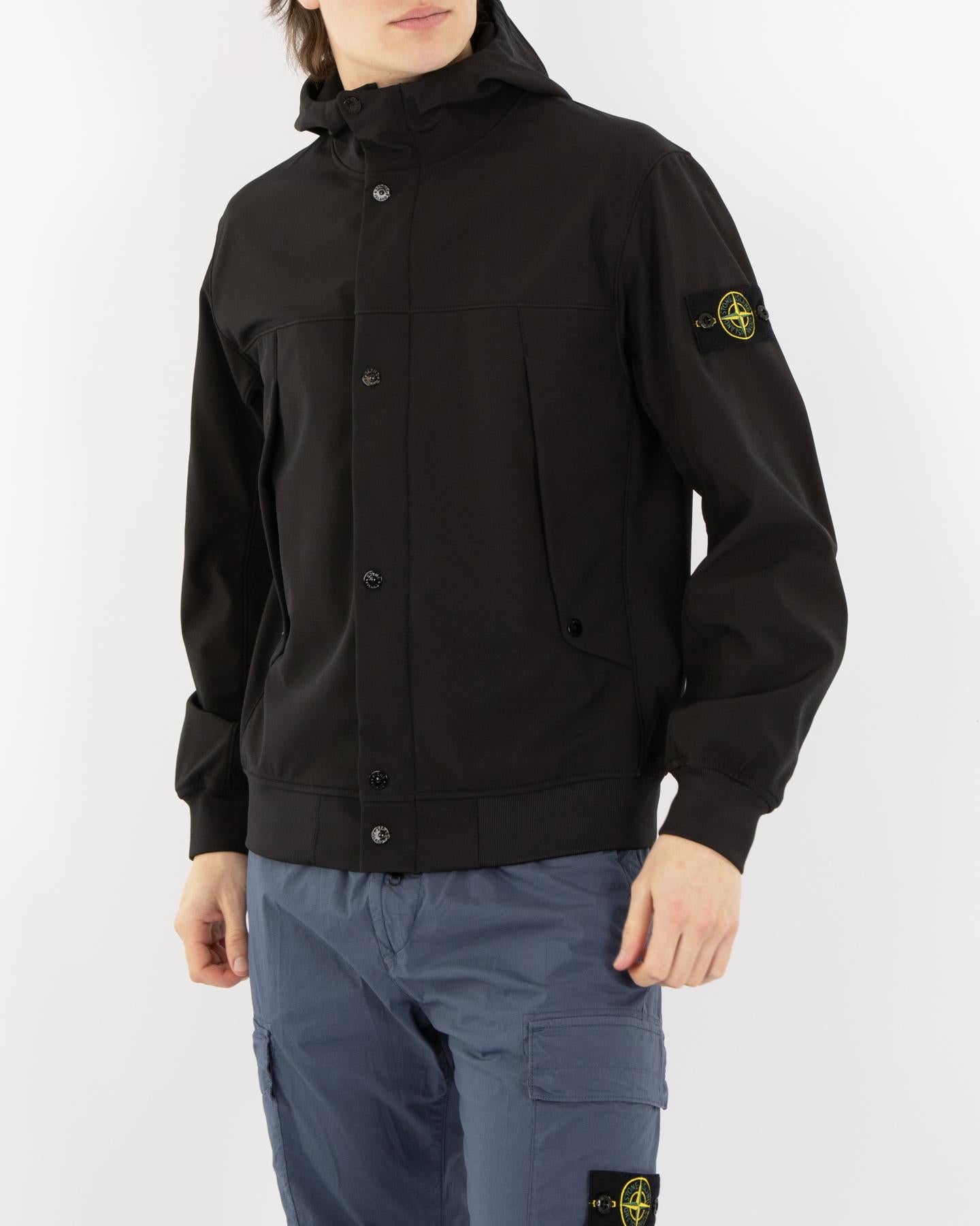 Heren Hooded Logopatch Jacket Zwart