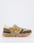 Heren Leren sneaker met vetersluiting Beige