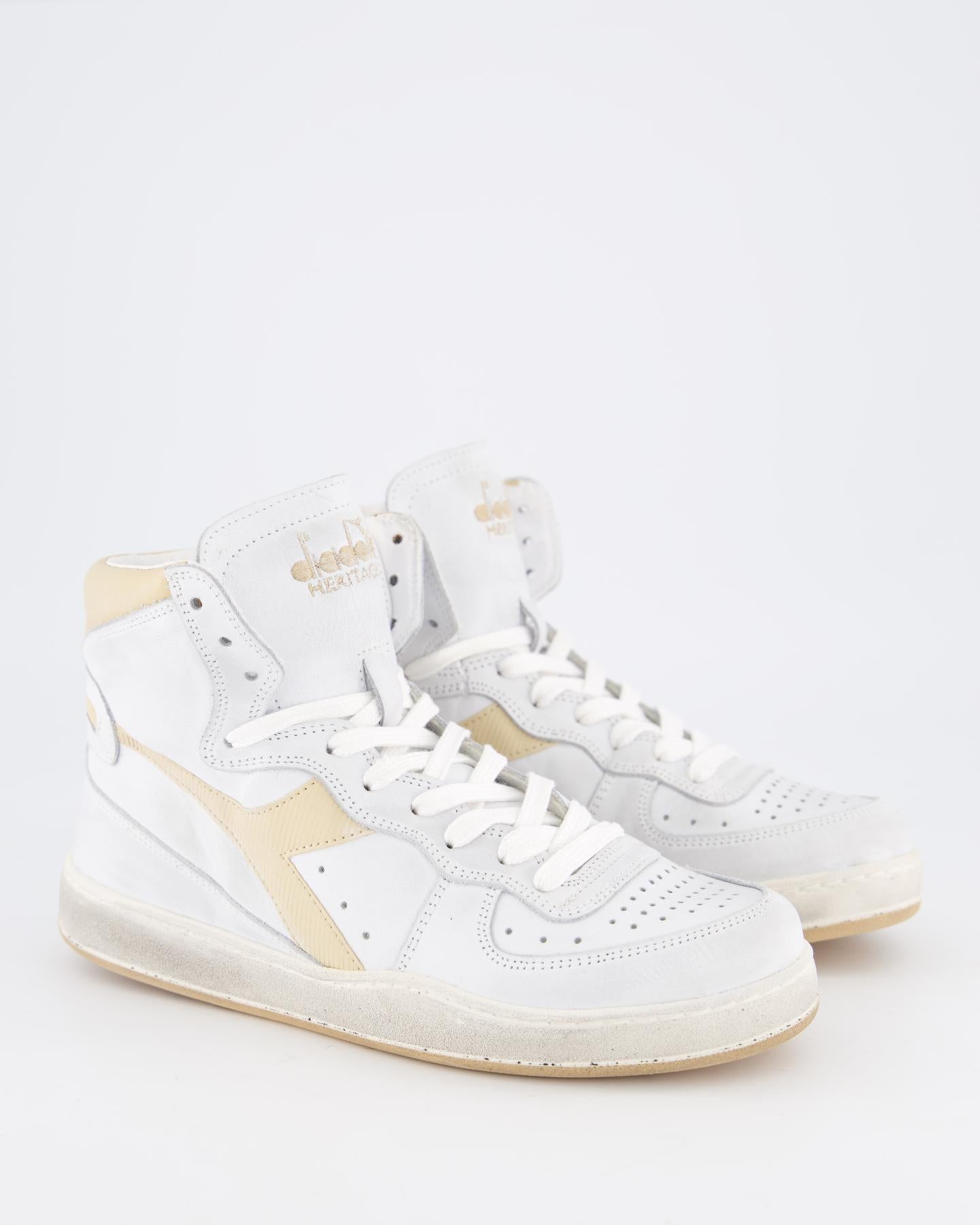Diadora Dames Mi Basket Used White/Yellow - Eleganza.nl