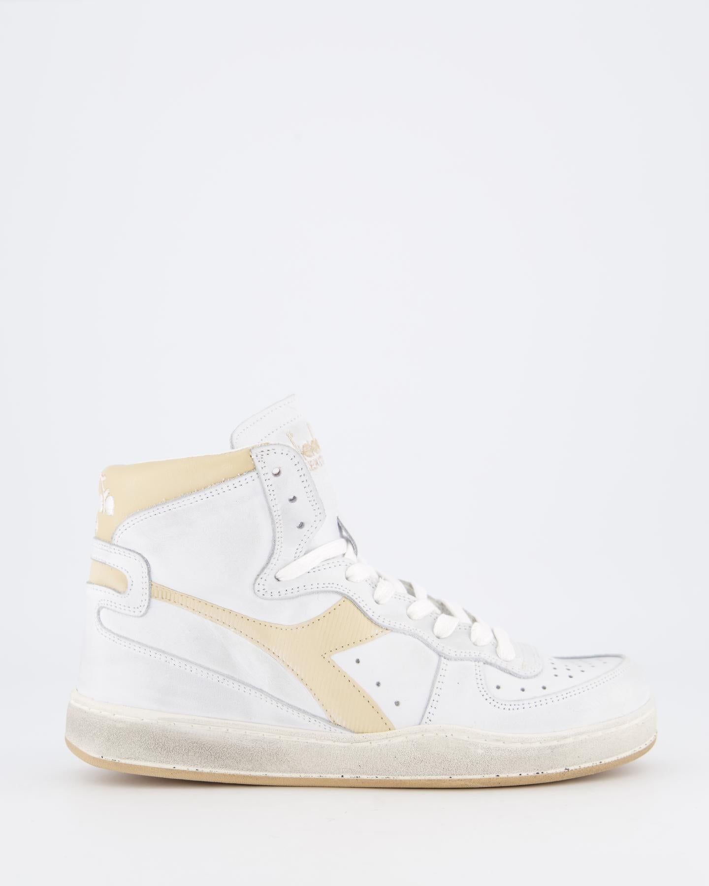 Diadora Dames Mi Basket Used White/Yellow - Eleganza.nl