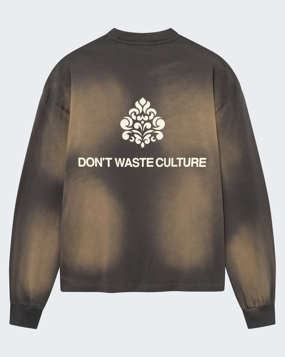 Don't Waste Culture Heren Longsleeve shirt met faded wash Grijs - Eleganza.nl