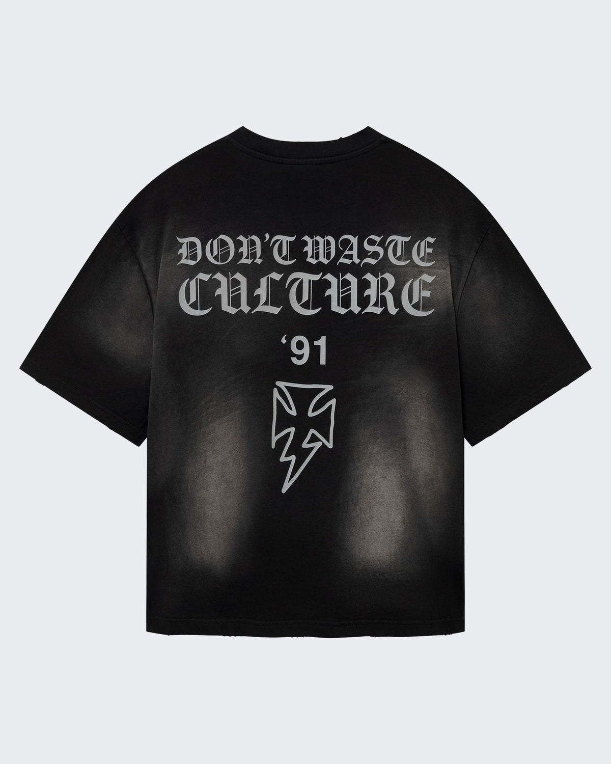Don't Waste Culture Heren T-shirt met verwassen zwart effect - Eleganza.nl