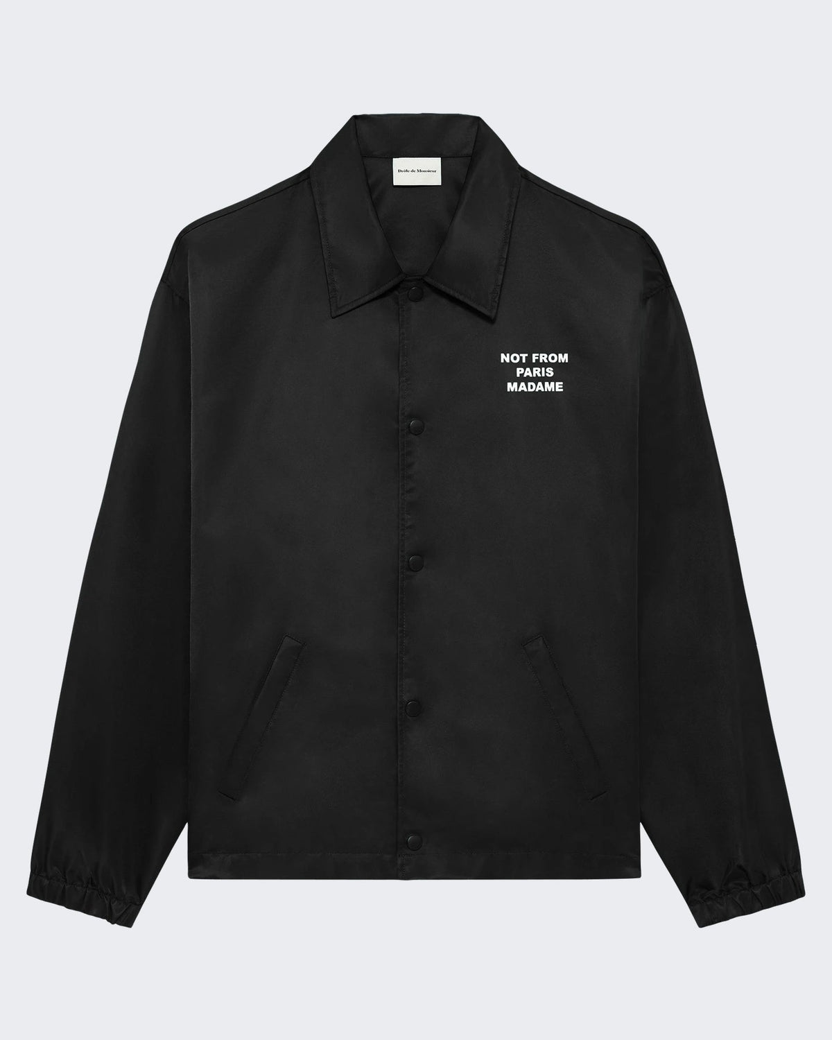 Drole De Monsieur Heren Slogan Jacket Zwart - Eleganza.nl