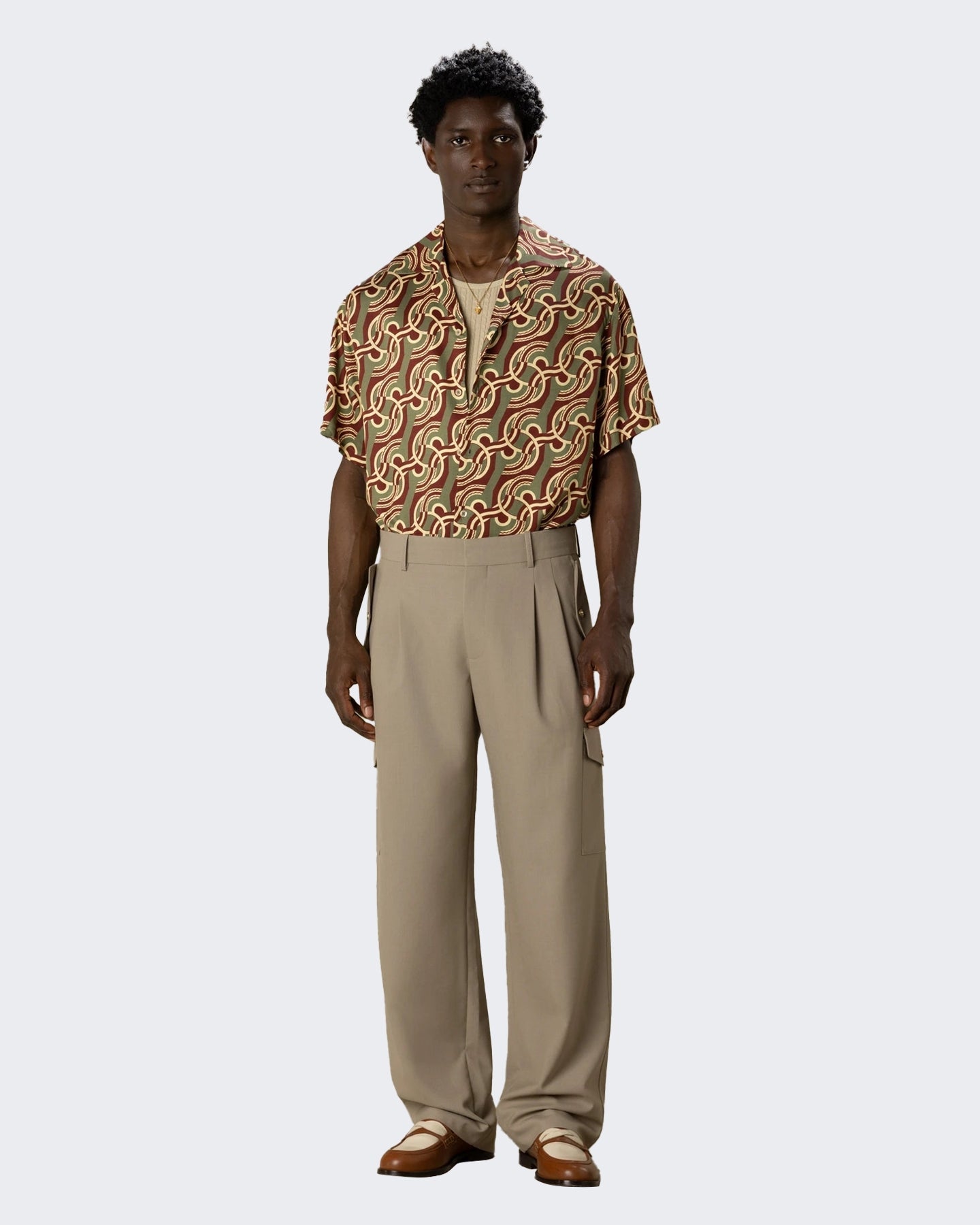 Drole De Monsieur Heren Viscose Chain Link Monogram Shirt Zwart - Eleganza.nl