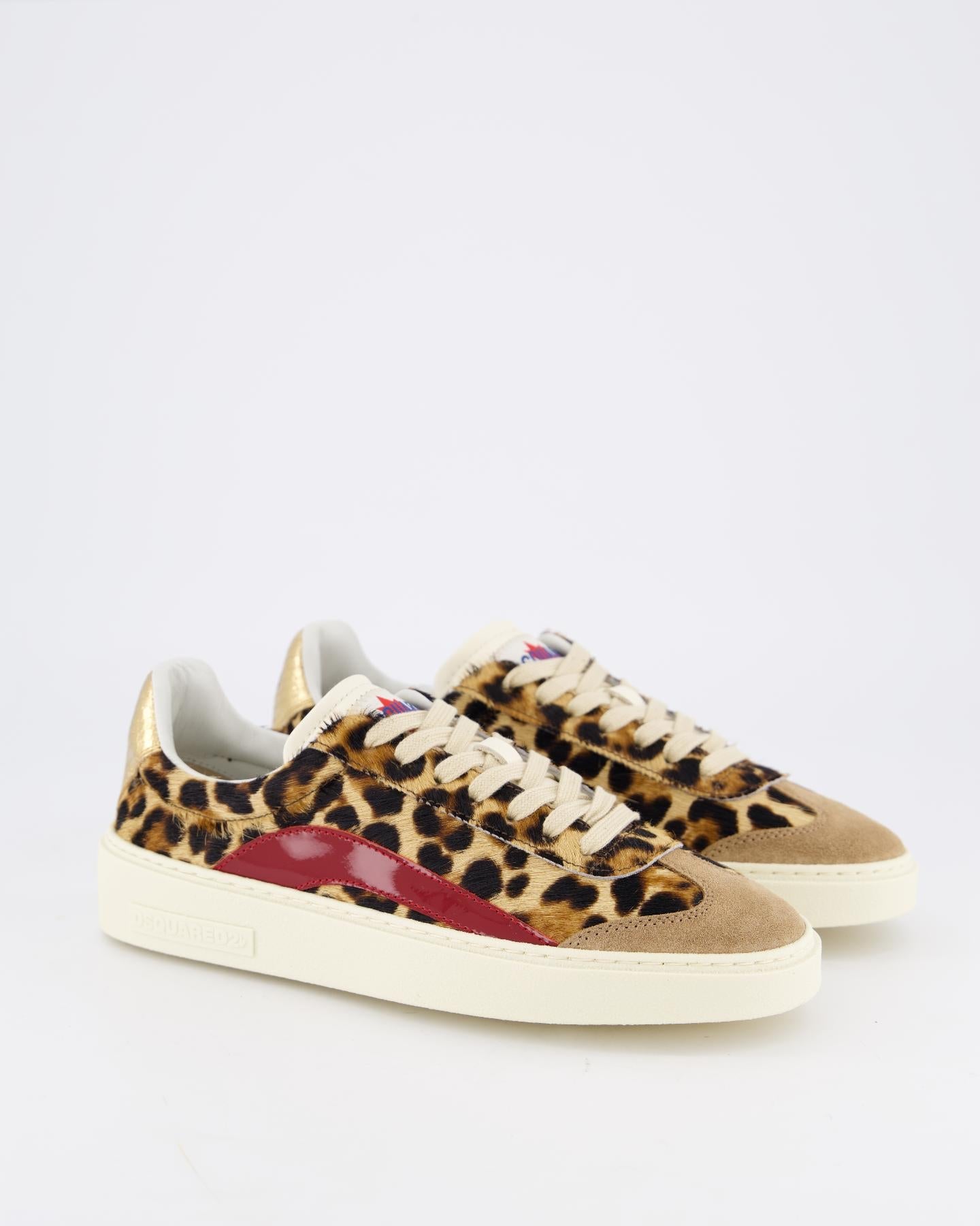 Dsquared2 Dames Boxer Sneaker Beige/Leo - Eleganza.nl